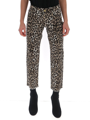 Michael Michael Kors Animal Print Cropped Jeans