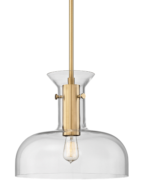 Hudson Valley Lighting Coffey Pendant - Aged Brass & Clear