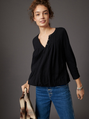 Cobie Pintucked Henley Top