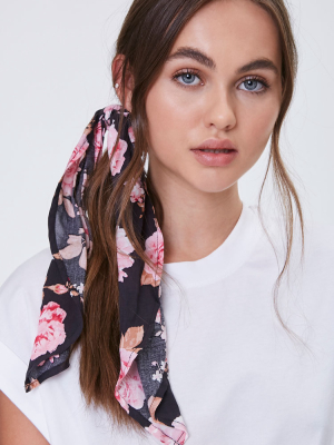 Floral Print Bow Scrunchie