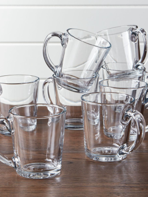 Moderno Clear Glass Coffee Mug, Set Of 8