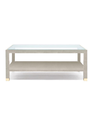 Lafeu Rectangle Coffee Table Sand Faux Shagreen