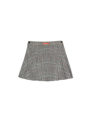 Tiny Cottons Tweed Pleated Skirt - Plaid