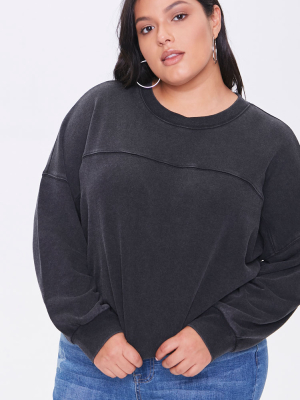 Plus Size Yoke Long Sleeve Tee