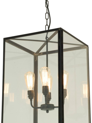 Square Pendant With 4 Lampholders Open Top - Extra Large