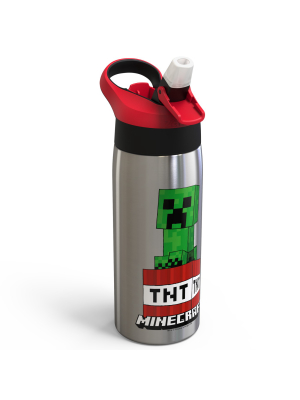 Minecraft 19oz Stainless Steel Water Bottle Red/green - Zak Designs