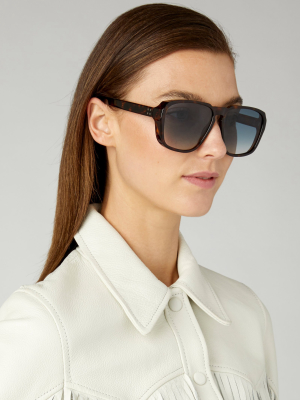 Tortoiseshell Acetate Square-frame Sunglasses