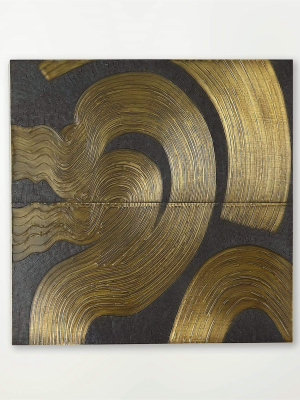 Global Views Currents Wall Panel A - Brass