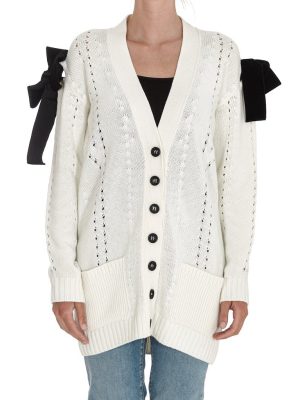 Redvalentino Bow Detailed Knit Cardigan