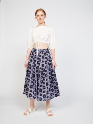 Roni Skirt In Flowers On Gingham