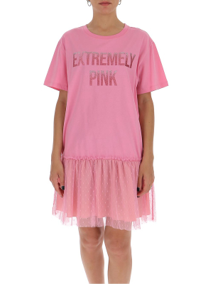 Red Valentino Extremely Pink Printed T-shirt Dress