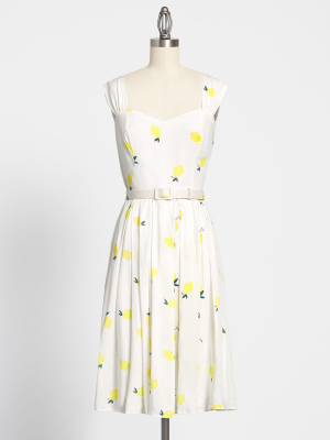 Modcloth X Collectif Sippin' Lemonade Belted Dress