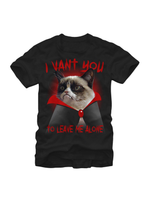 Men's Grumpy Cat Halloween Dracula Vampire T-shirt