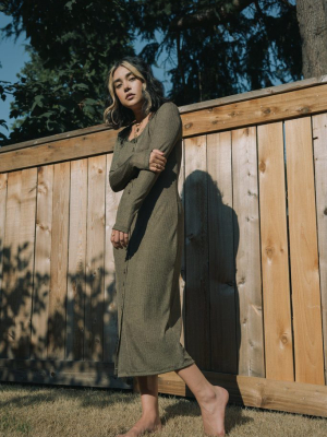 Ila Upcycled Dress - Gilded Olive