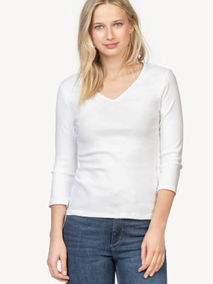 3/4 Sleeve V-neck