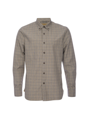 Truman Button Collar In Micro Glen Plaid