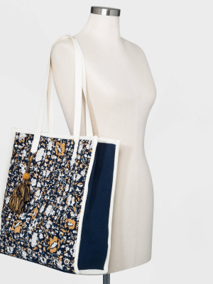 Floral Print Quilted Tote Handbag - Universal Thread™