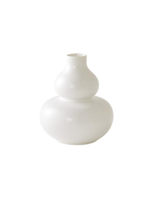 Mini Glossed Rounded Vase In White