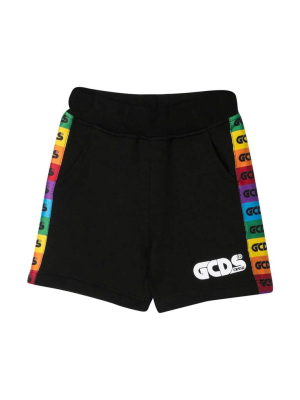 Gcds Kids Rainbow Logo Side Stripe Track Shorts