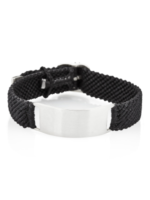 Id Belt Bracelet In Silver And Black