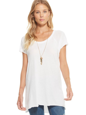 Gauzy Cotton Jersey S/s Knot Back Tee