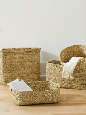 Metallic Woven Storage Baskets