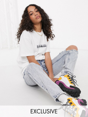 Napapijri Logo T-shirt In White Exclusive At Asos