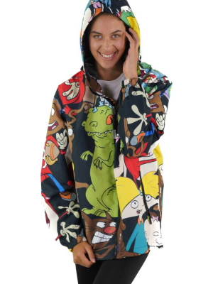 Bogo - Nickelodeon Mash Print Windbreaker Oversized Jacket