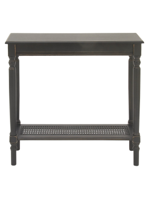 Wood Traditional Rectangular Console Table Black - Olivia & May