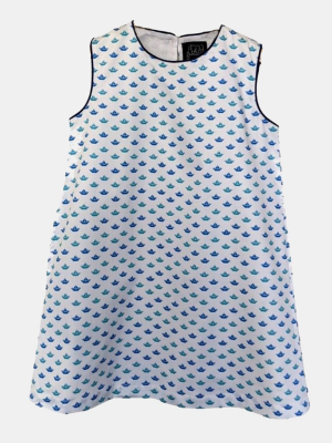 Tuk Tuk Designs Girls' Origami Sailboats Dress