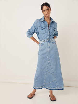 Spell X Outland Denim Maxi Skirt