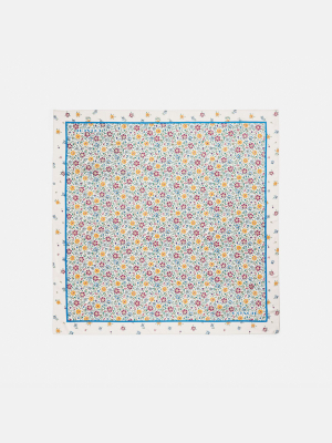 Wildflower Print Silk Square Scarf