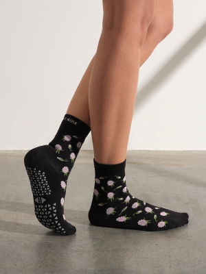 Jess Rose Print Grip Socks