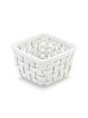 Demdaco Woven Fruit Basket White