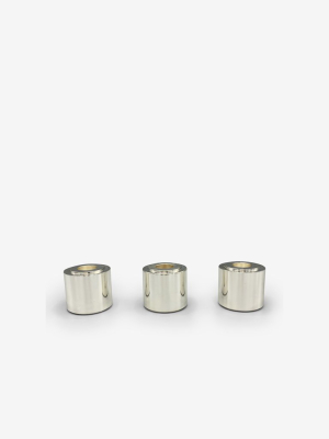 Silver Plated Smooth Lux Tea Light Set Of 3 By Klaar Prims