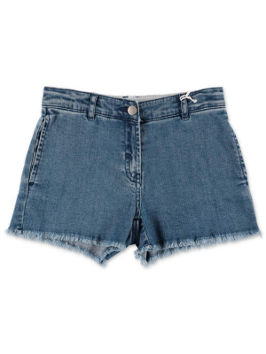 Stella Mccartney Kids Butterfly Patch Denim Shorts