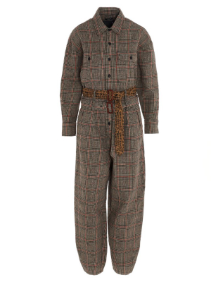 R13 Checked Utility Jumpsuit