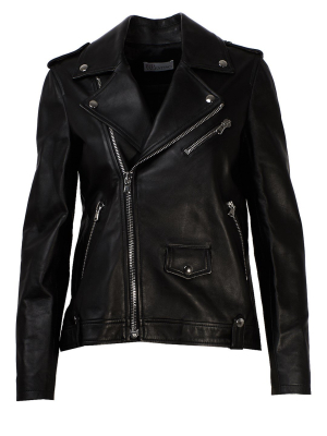 Redvalentino Pleated Detailed Biker Jacket