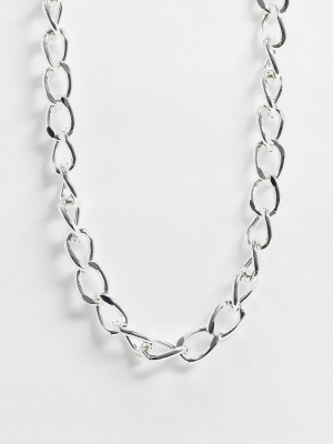 Pieces Chunky Chain Necklace In Silver