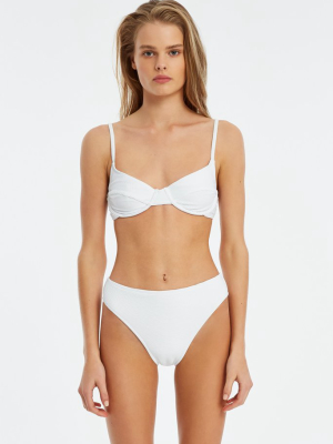 Signature Balconette Bra Cup Top - White