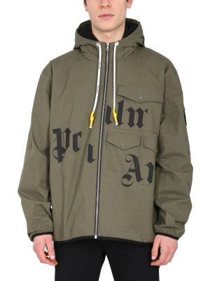 Palm Angels Logo Printed Military Windbreaker