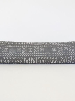 Tribal Slate Grey Extra Long Lumbar Pillow - 14x50