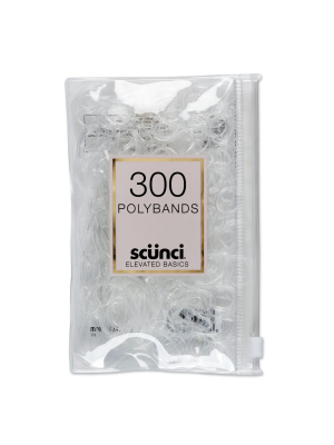 Scunci Mixed Size Polybands In Zippered Pouch Clear - 300pc