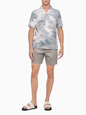 Printed Boxy Camp Collar Short Sleeve Shirt