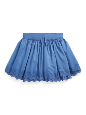 Eyelet Cotton Scooter Skirt