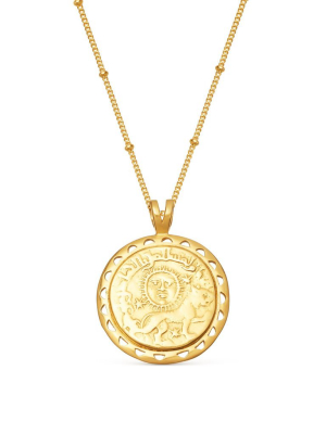 Lucy Williams Engravable Rising Sun Medallion Coin Necklace