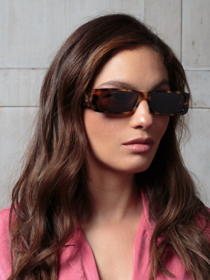 Dania Rectangular Sunglasses In Tortoiseshell