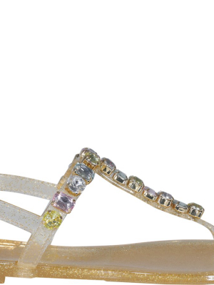 Stuart Weitzman Jaide Embellished Thong Sandals