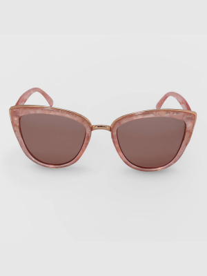 Women's Cateye Plastic Metal Combo Sunglasses - Wild Fable™ Pink