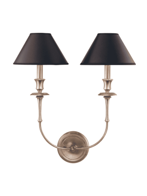 Jasper 2 Light Wall Sconce Antique Nickel